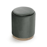 Versa Puff with Storage and Gray Velvet Tray