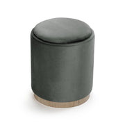 Versa Puff with Storage and Gray Velvet Tray