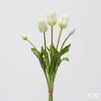 edg enzo de gasperi edg enzo de gasperi bouquet 5 tulipani con foglie artificiali h 48 cm white ean 8059824439932