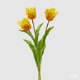 edg enzo de gasperi edg enzo de gasperi bouquet 3 tulipani parrot con foglie artificiali h 51 cm yellow green ean 8059824474292