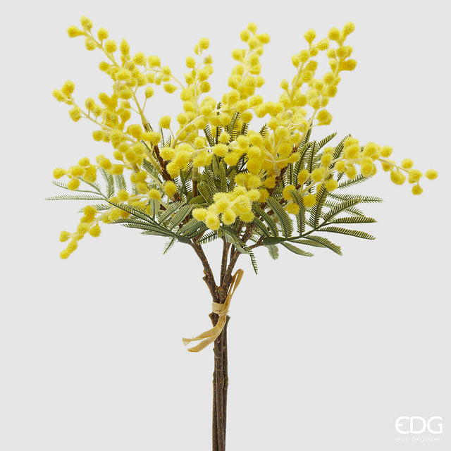 edg enzo de gasperi bouquet mimosa artificiale 3 rami con foglie h 39 cm yellow ean 8059824474490