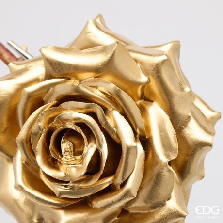 EDG Enzo De Gasperi Rosa Glossy with Gold Clip Ø16 cm – Christmas Decoration