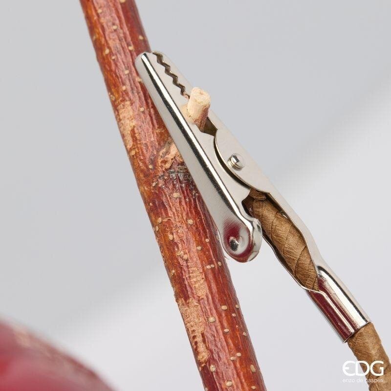 EDG Enzo De Gasperi Magnolia Glossy con Clip Burgundy Ø20 cm – Decorazione di Natale