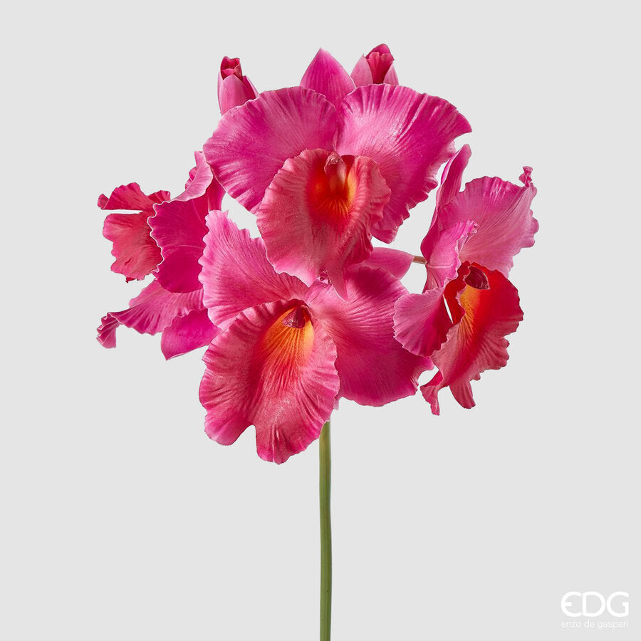 edg enzo de gasperi edg enzo de gasperi orchidea cattleya duke ramo x4 e 2 boccioli artificiale h 43 cm fuchsia ean 8056372147210
