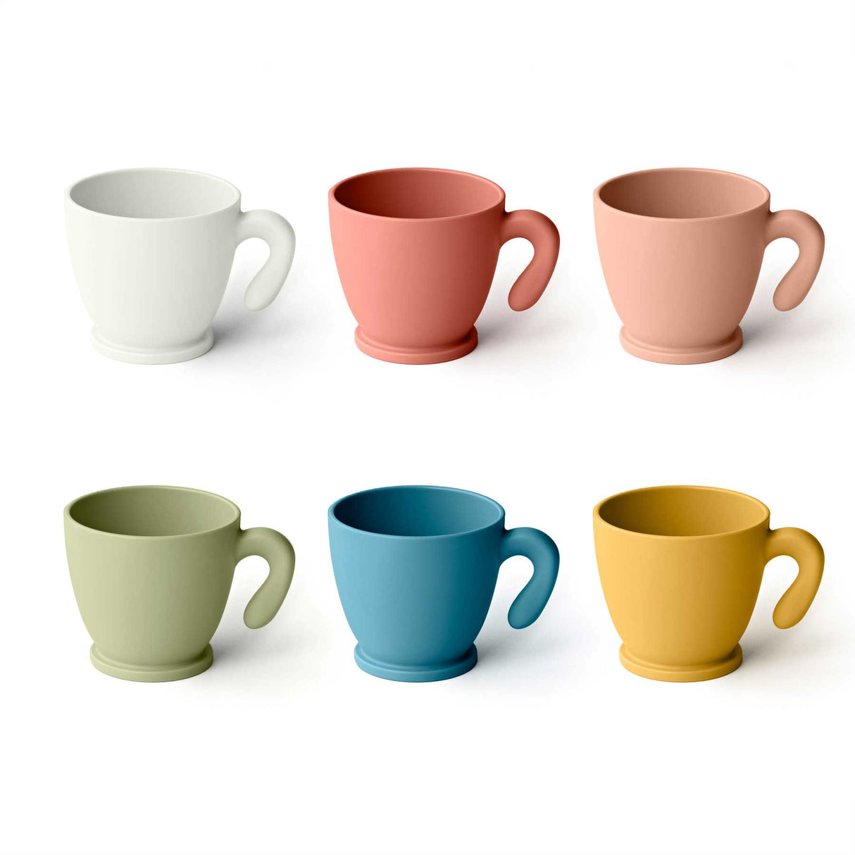 Set of 6 Coffee Pop Chef Line Multicolor Coffee Cups