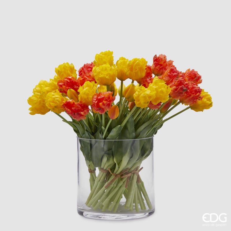 edg enzo de gasperi edg enzo de gasperi bouquet 5 tulipani parrot olis ass h 40 cm yellow orange 1 pz ean 8059824237323