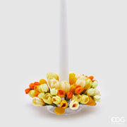 EDG Enzo De Gasperi Crown Candle Holder Crocus-Mix D 13 Cm Int. 3,5 Cm Yellow Orange