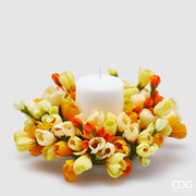EDG Enzo De Gasperi Crown Candle Holder Crocus-Mix D 21 Cm Int. 8 Cm Yellow Orange