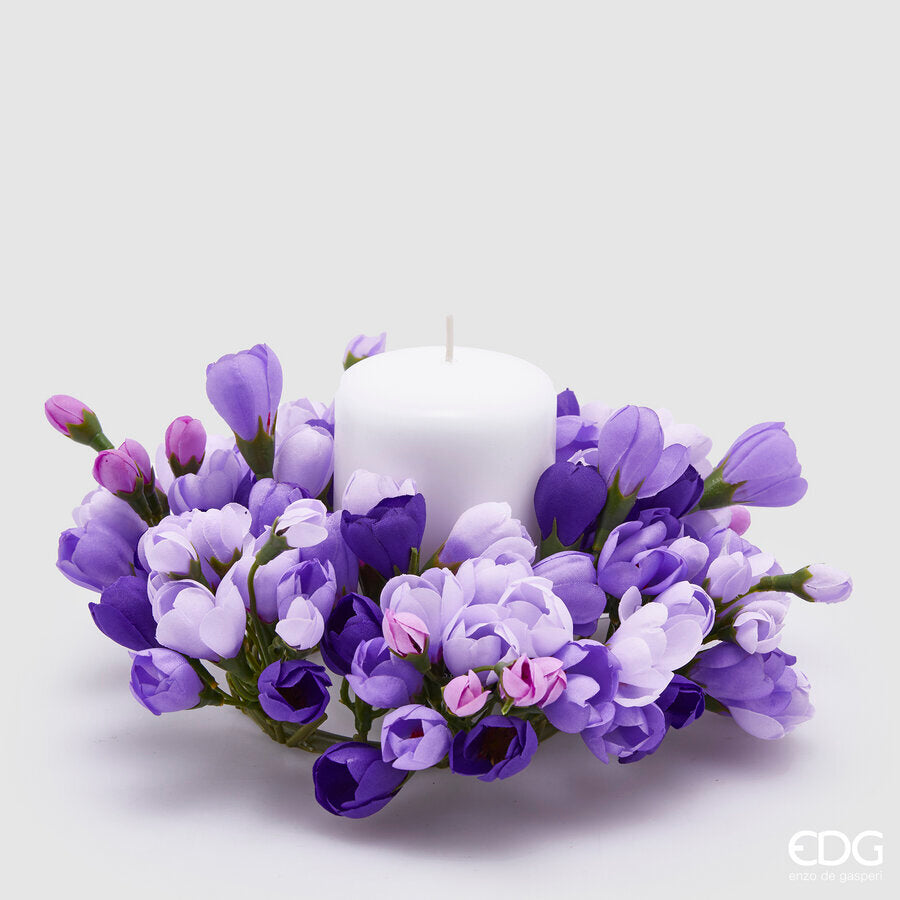 edg enzo de gasperi edg enzo de gasperi portacandela corona crocus mix d 21 cm int 8 cm viola ean 8056372130885