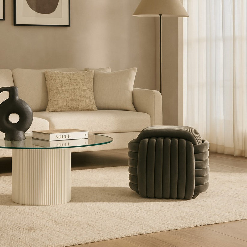 Versa Square Dark Grey Ottoman
