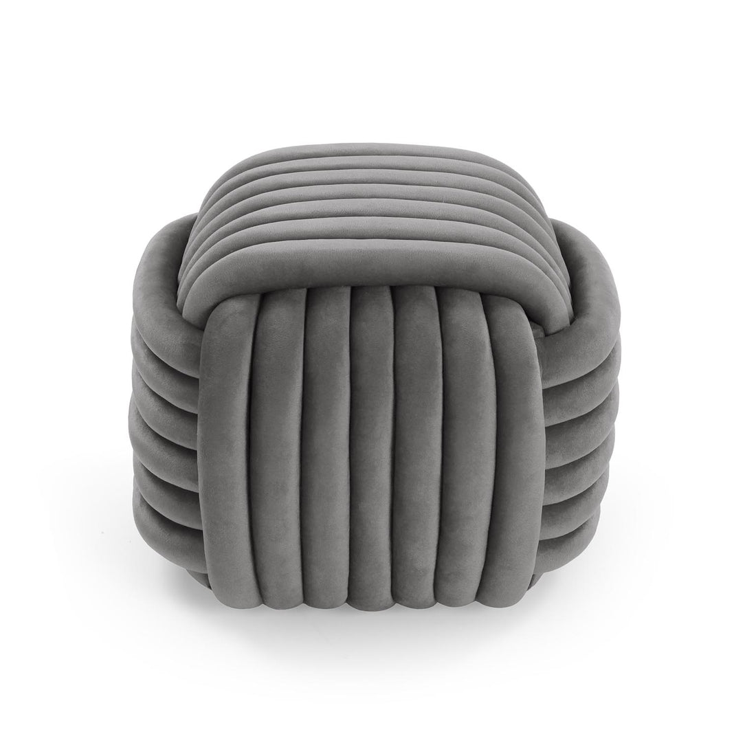 Versa Light Grey Square Pouf