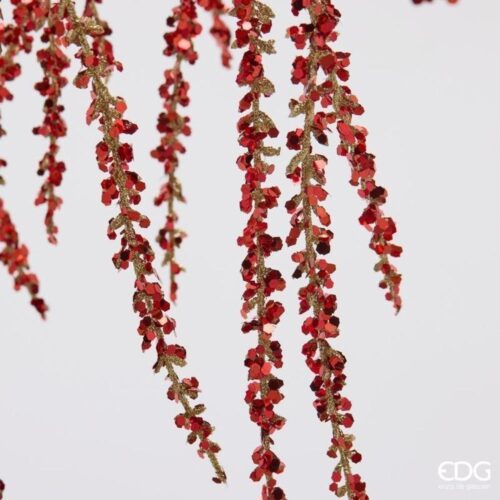 EDG Enzo De Gasperi Spiga Natalizia Glitter Cadente H75 cm Rossa – Decorazione di Natale