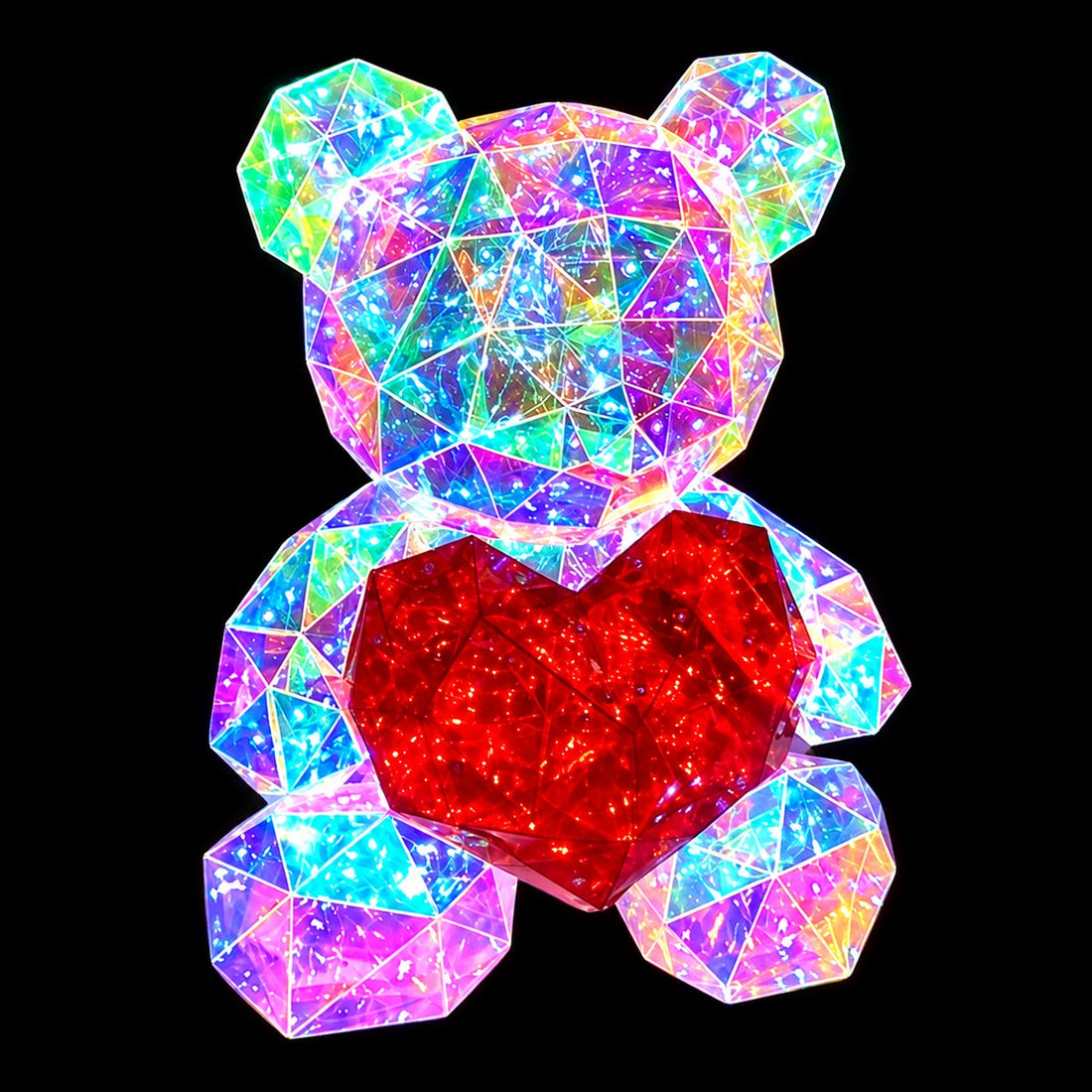 BONTURI HOME HOME DECORATION Teddy Bear Gift Box 23 x 19 x 30 Cm 200 Leds Usb Battery
