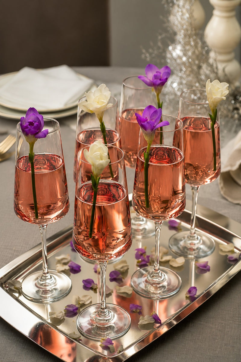 RCR Cristalleria Italiana Aria Flute - A36 - Set of 6 Glass Flute Glasses
