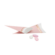 Givi Sugared Almonds Holder Cones Paper Print 8 x 17 Cm Rose Gold Pack 10 Pcs