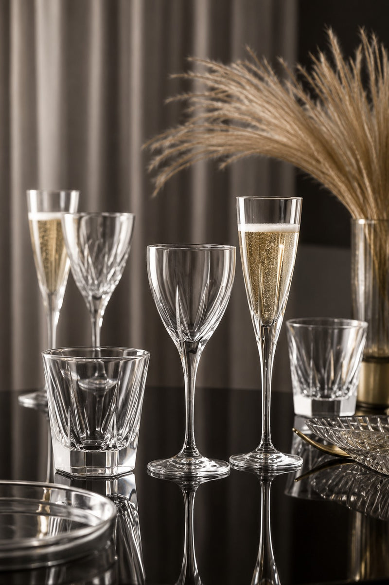 RCR Cristalleria Italiana Fusion - 3 - Set of 6 Glass Wine Glasses