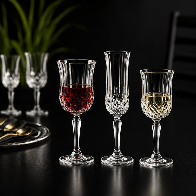 RCR Cristalleria Italiana Opera - 3 - Set of 6 Crystal Wine Glasses