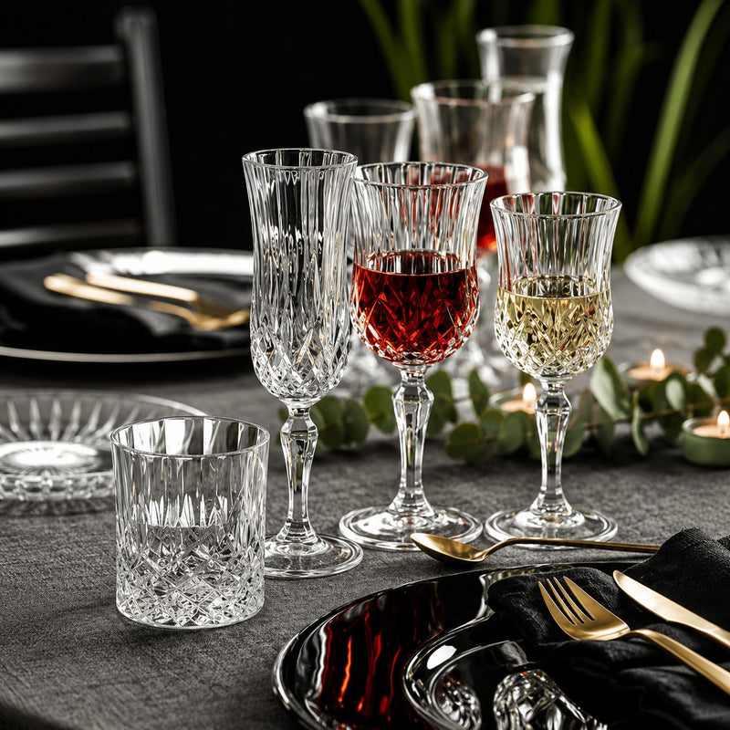 RCR Cristalleria Italiana Opera - 3 - Set of 6 Crystal Wine Glasses