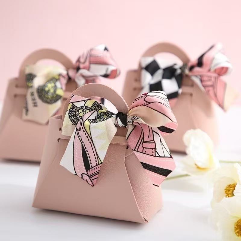Bonturi Casa HANDBAG Favor MINI SCARF 10x5xH11 Cm Candy Holder PINK 1 Pc
