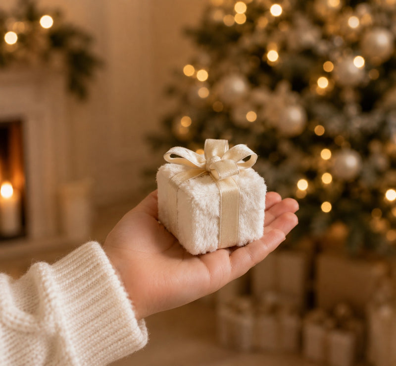 Bonturi Home DECO Christmas GIFT 8X8X8 Cm WHITE