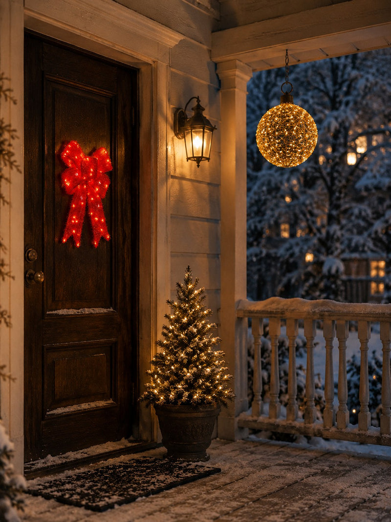 Bonturi Casa LIGHT BOW RED 50 cm Christmas 84 LED