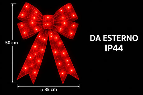 Bonturi Casa Red Bow Led Christmas 50 cm 84 LED IP 44