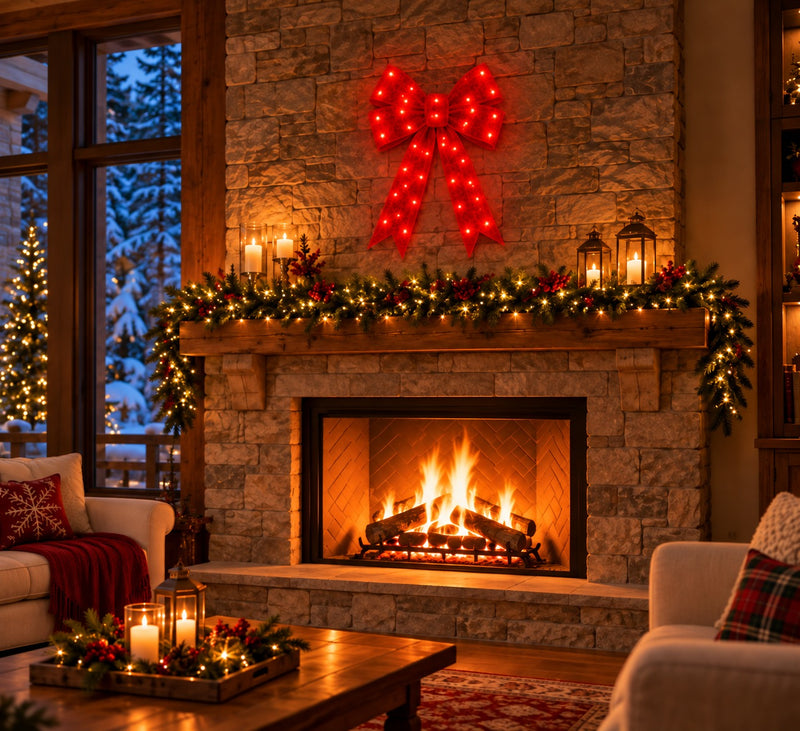 Bonturi Casa Fiocco Rosso Led Natale 76 cm 112 LED Ip 44