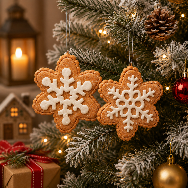 EDG Enzo De Gasperi Christmas Decoration Snowflake Marzipan H 12 Cm Hazelnut Assortment 1 Pc