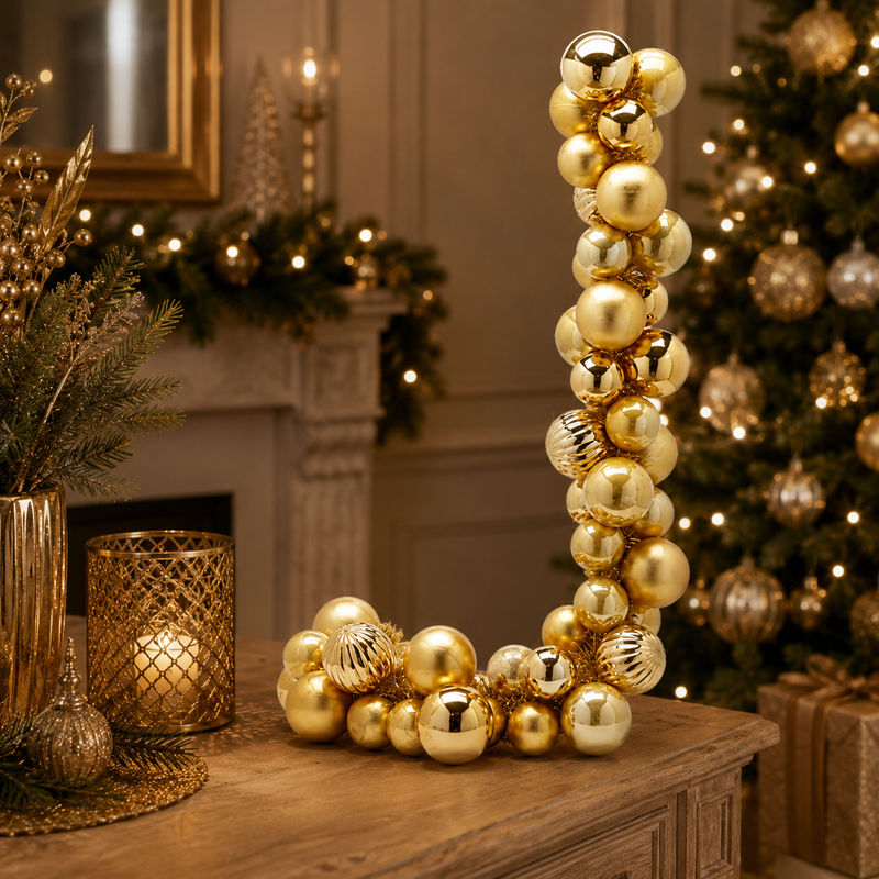 EDG Enzo De Gasperi Festoon Christmas PalleMix X 50 L 170 Cm D 8 Cm D 10 Cm Gold