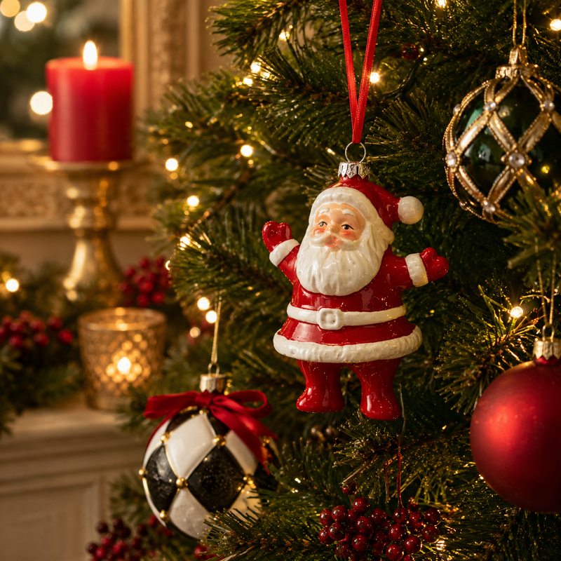 EDG Enzo De Gasperi Christmas Decoration Santa H 10 Cm L 6 Cm L 8 Cm White Red