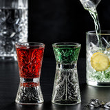 RCR Cristalleria Italiana Tattoo - Set of 6 Hourglass Shot Glasses or Jigger in Glass