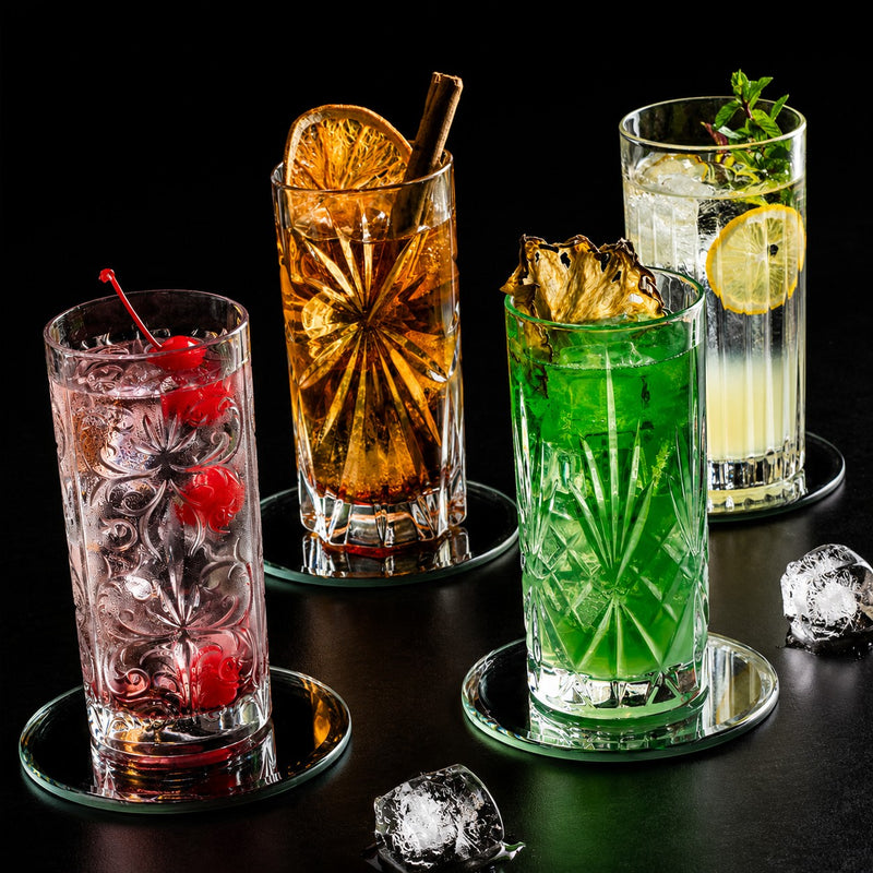 RCR Cristalleria Italiana Mixology - HB Set of 4 Crystal Long Drink Glasses