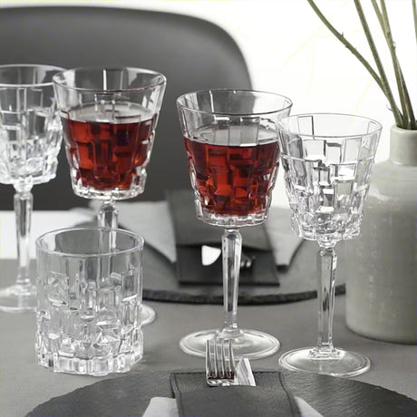 RCR Cristalleria Italiana Etna - 3 - Set of 6 Glass Wine Glasses