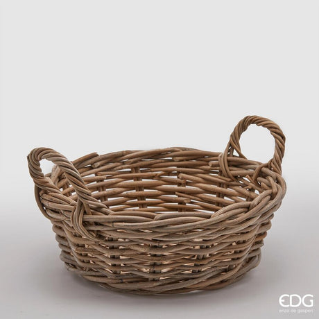 edg enzo de gasperi cesto in rattan basso con 2 manici h 14 cm d 30 cm light grey ean 8059824074294