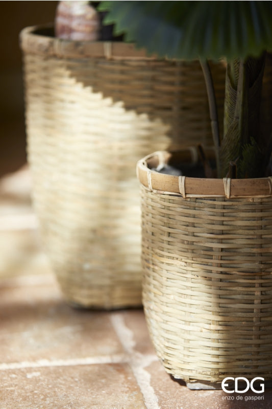 edg enzo de gasperi set 3 pz cesto bamboo mekong resinato h 40 cm h 30 cm h 20 cm natural ean 8059824295880