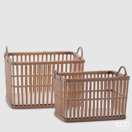 edg enzo de gasperi set 2 pz cesto rettangolare rattan h 24 cm h 20 cm natural ean 8059824307095