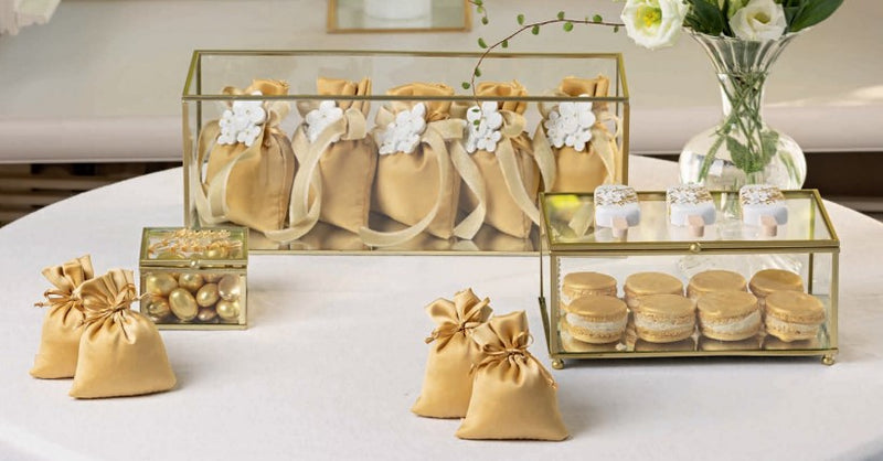 Cupido&amp;Co. Silver Lamé Sugared Almonds Bag 100 x 140 Mm 12 Pcs