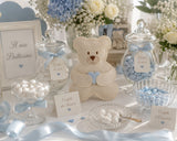 Cupido&amp;Co. Blue Heart Teddy Bear Bag 100 x 135 Mm Beige 12 Pcs