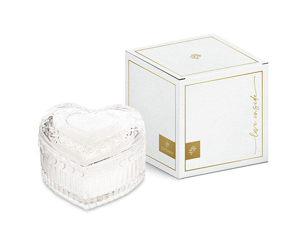 Cupido&amp;Co. Heart Candle Transparent Glass Scented with Box