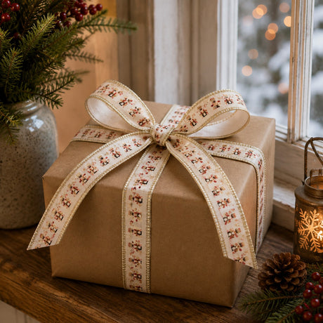 EDG Enzo De Gasperi Set 8 Glitter Ribbons Assorted H2.5 cm x 3 m Bronze – Christmas Decorations