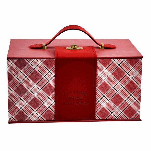 The Vintage Large Rectangular Sewing Box Red 28X19X14 Cm