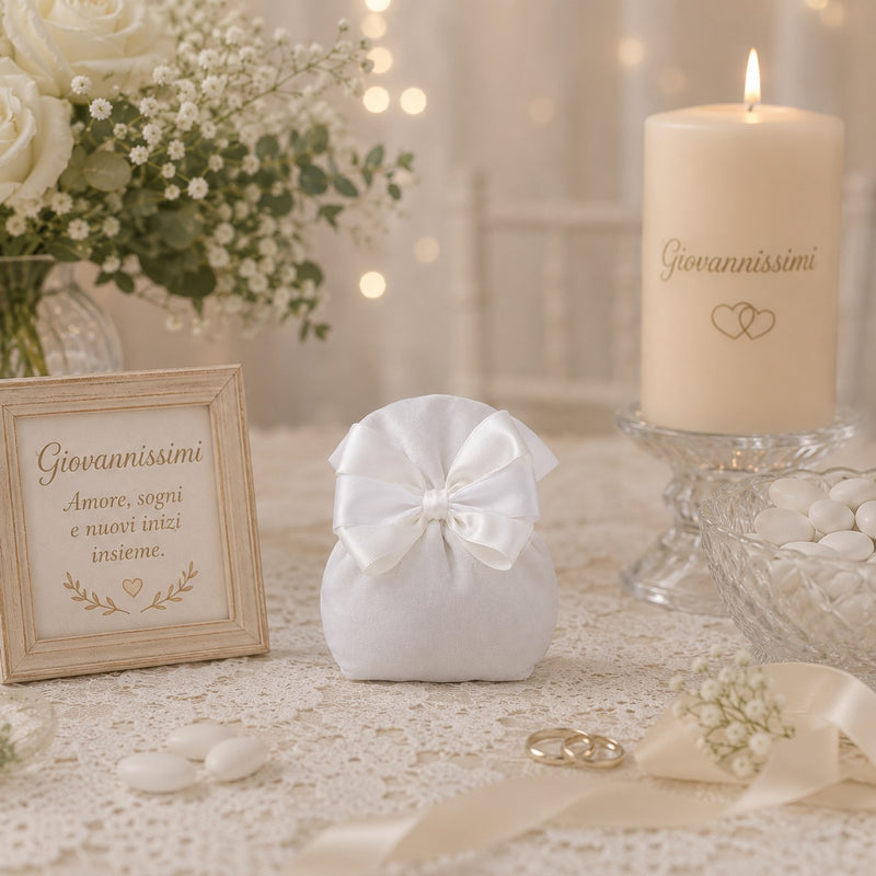 Creations for Enzo Sacchetto Colorado Favor 13x11 cm White Candy Holder Pack of 10