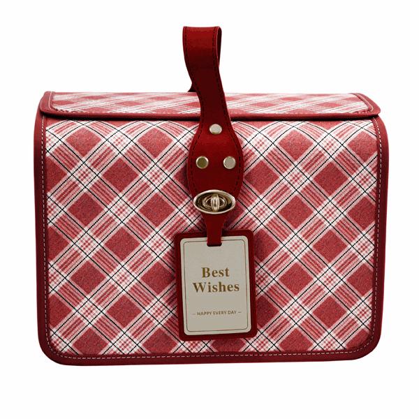 The Arcolaio Large Rectangular Vintage Red Sewing Box 28.8x20.7x20 cm