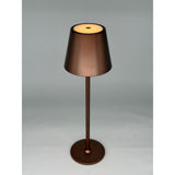 L'Arcolaio Rechargeable Touch LED Lamp H 38 cm 10 x 10 cm IP54 Round Pro Bronze Brown