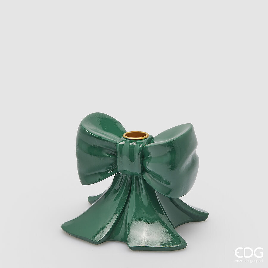 Bow candle holder H 11 cm L 13 cm L 13 cm Green