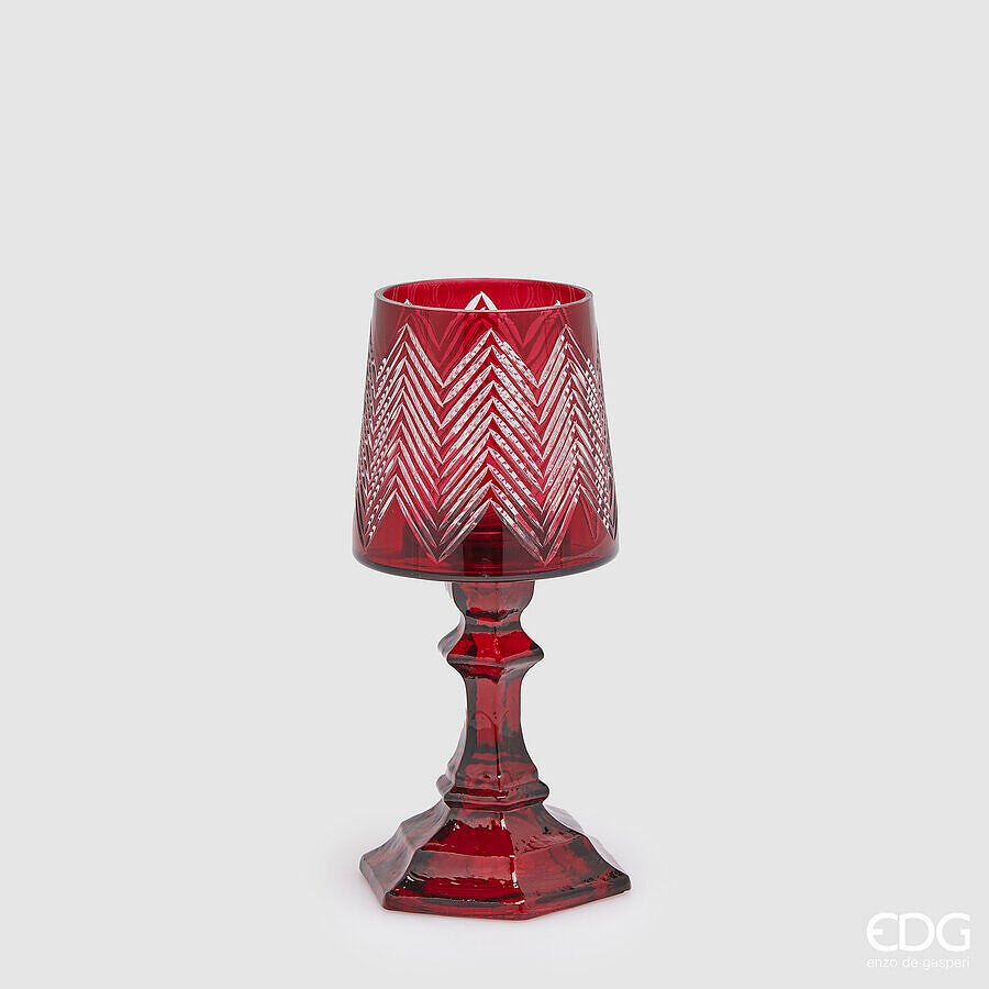 Abat Jour candle holder H 23 cm D 10 cm red