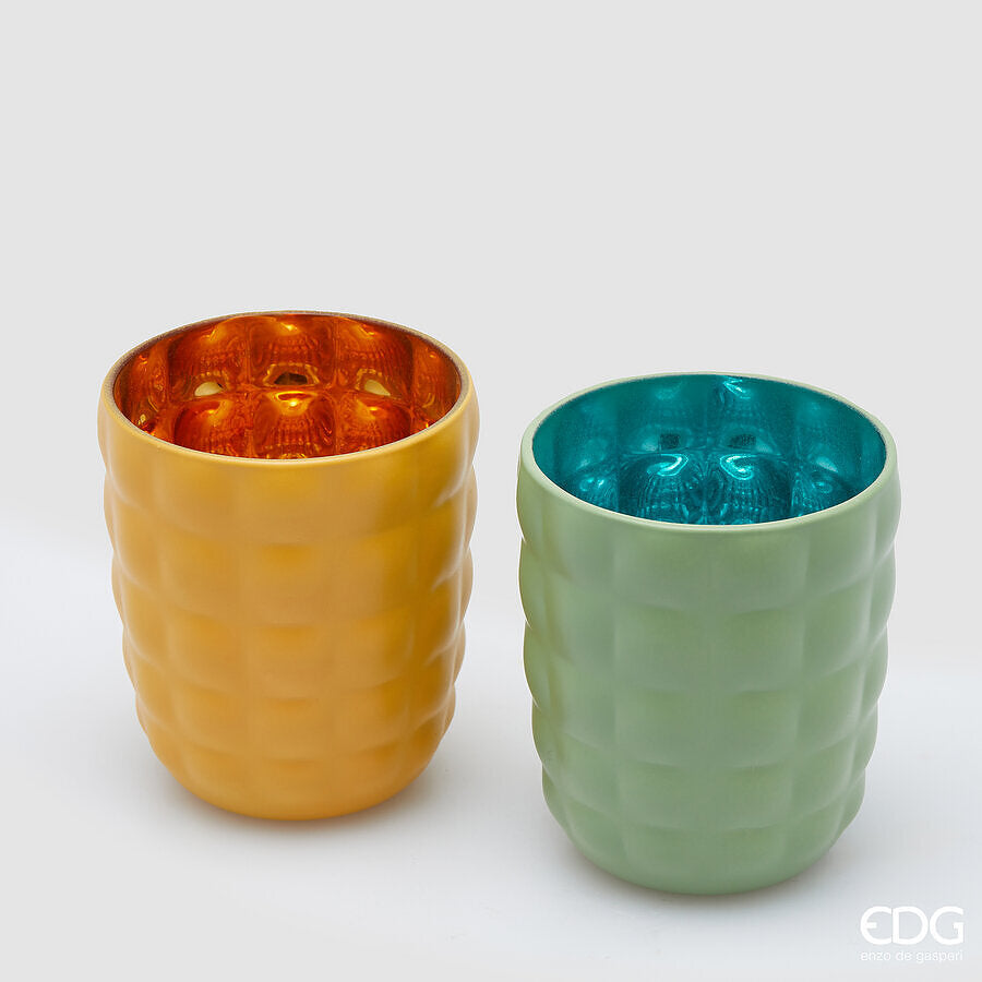 edg enzo de gasperi portacandela satin tumbler h 96 cm d 8 cm ass vetro yellow green 1 pz ean 8059824504852