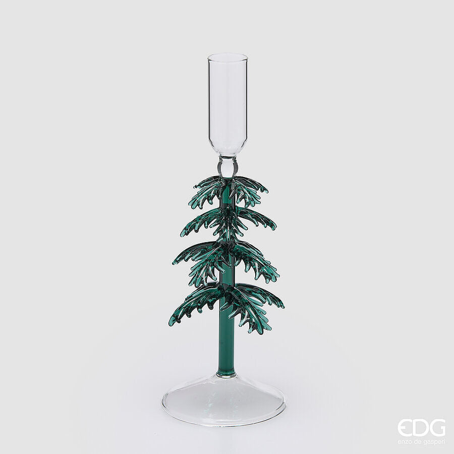 EDG Enzo De Gasperi Portacandela Pino Verde H23 Ø8 cm – Decorazione di Natale