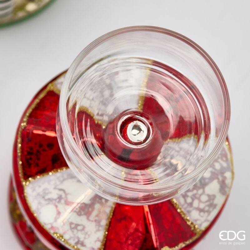 EDG Enzo De Gasperi Portacandela Giostra Ass. H13 Verde/Rosso - Natale 1 Pz