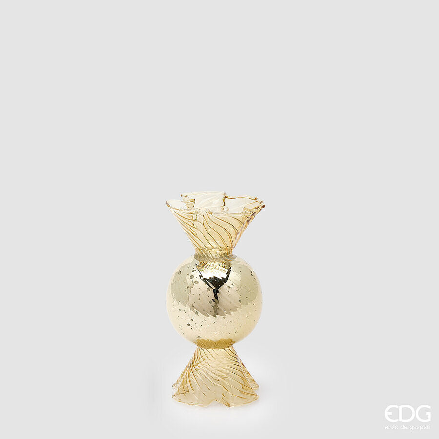 EDG Enzo De Gasperi Candy Holder Gold H16 Ø8 cm – Christmas Decoration